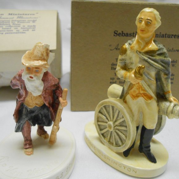 2 NIB Sebastian Miniatures figurines Vtg Rip Van Winkle & George Washington π - Picture 3 of 12